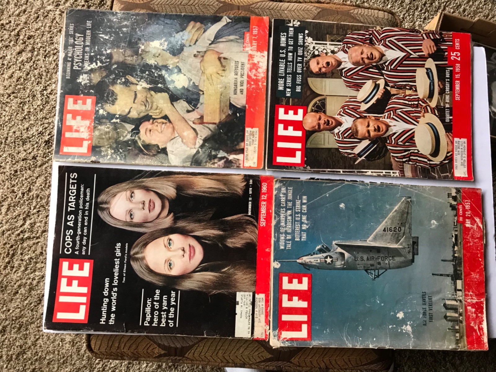 LIFE MAGAZINES. 1950’s. Set of 4. Vintage Magazines for Ads, Reading, etc. #51