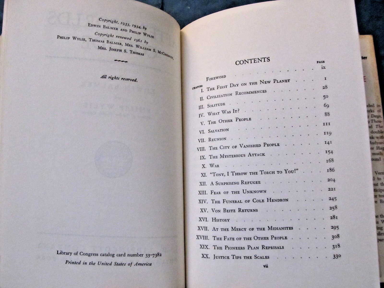 Vintage 1960 When Worlds Collide/After Worlds Collide by P. Wylie & E. Balmer