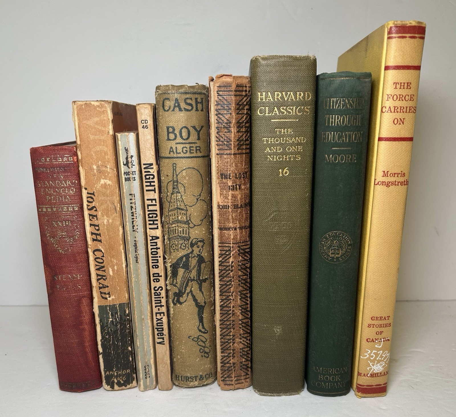Lot of 9 Unique Antique & Vintage Decorative Books Various Authors & Sizes