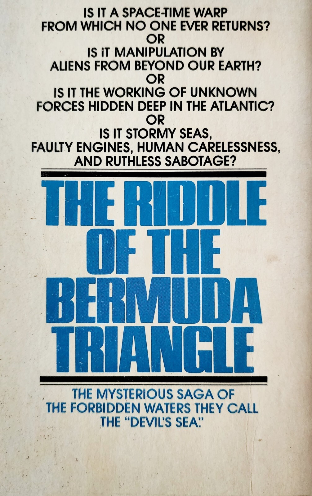1975 Riddle Of The Bermuda Triangle 1st Edition Ebon Vintage PB Mysteries C69