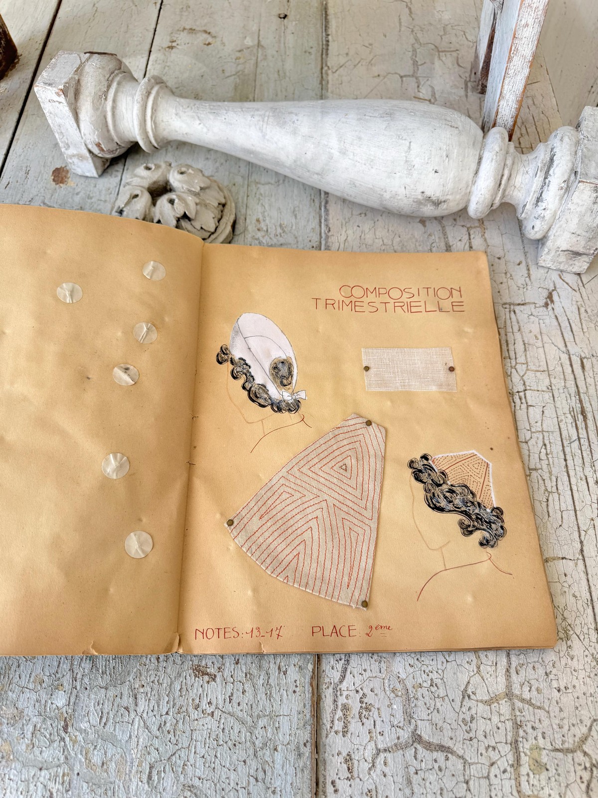 1930s French Couture Sampler School Workbook book Textile Design Fashion Histor