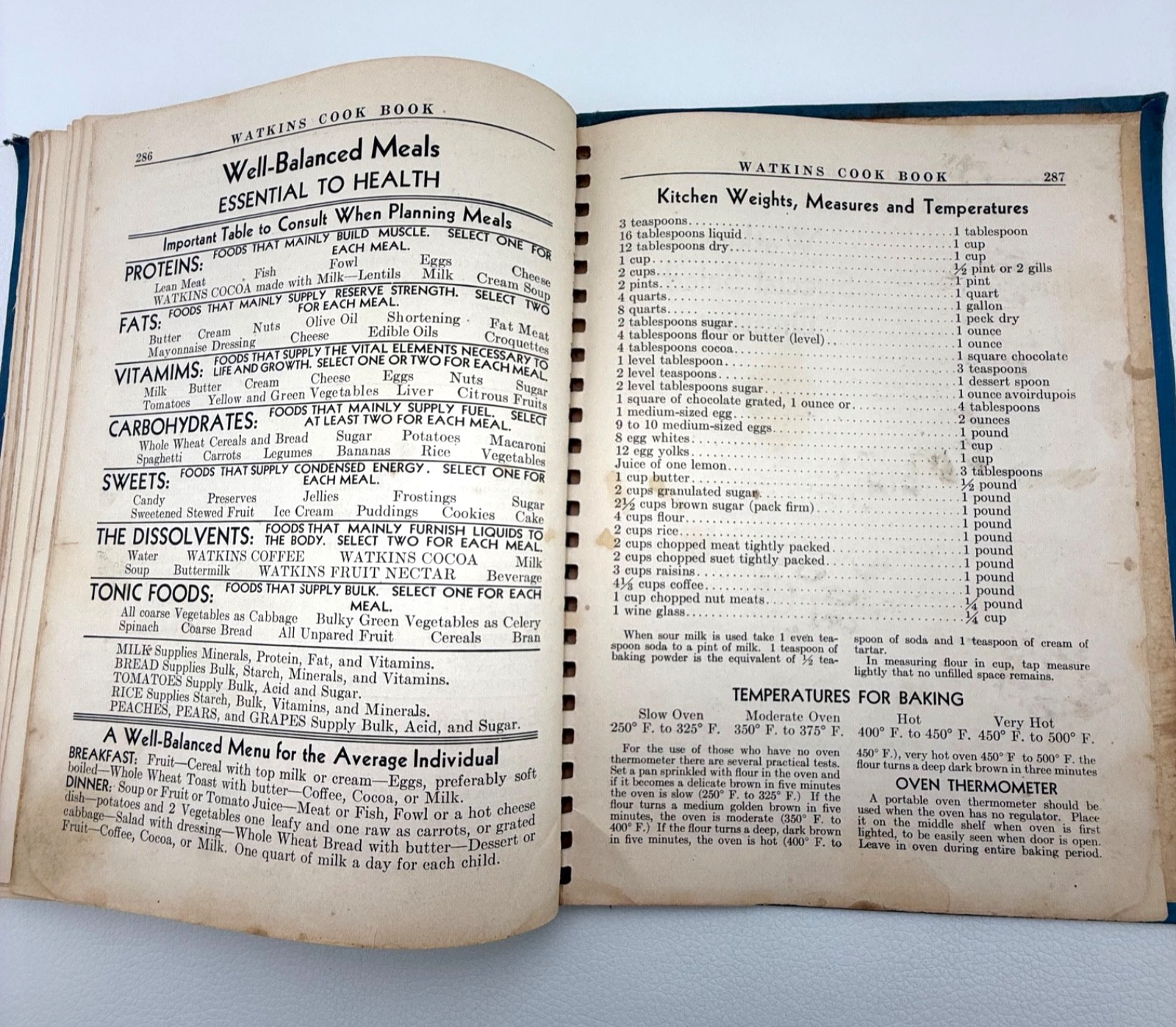 1938 Watkins Cook Book the J R Watkins Co Winona MN HC Spiral Bind 8.5×6.5
