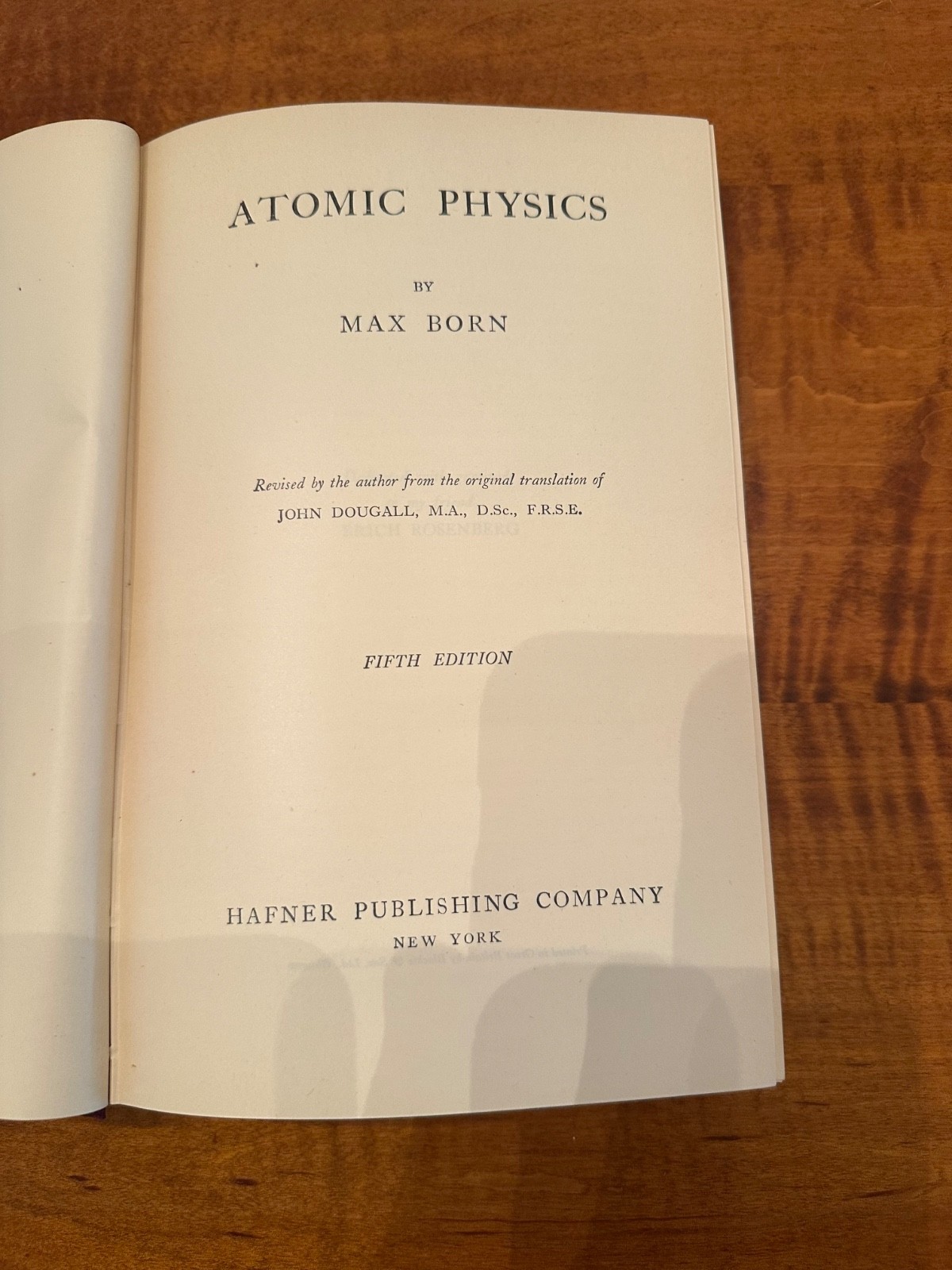 Atomic Physics by Max Born — Fifth Edition
