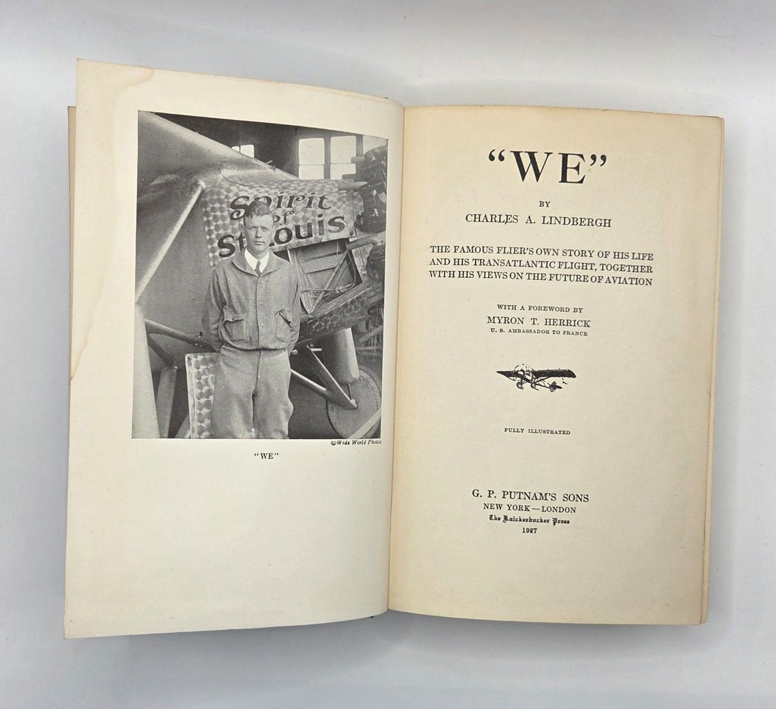 Charles Lindbergh WE First Edition 1927 1st Printing GP Putnams Aviation History