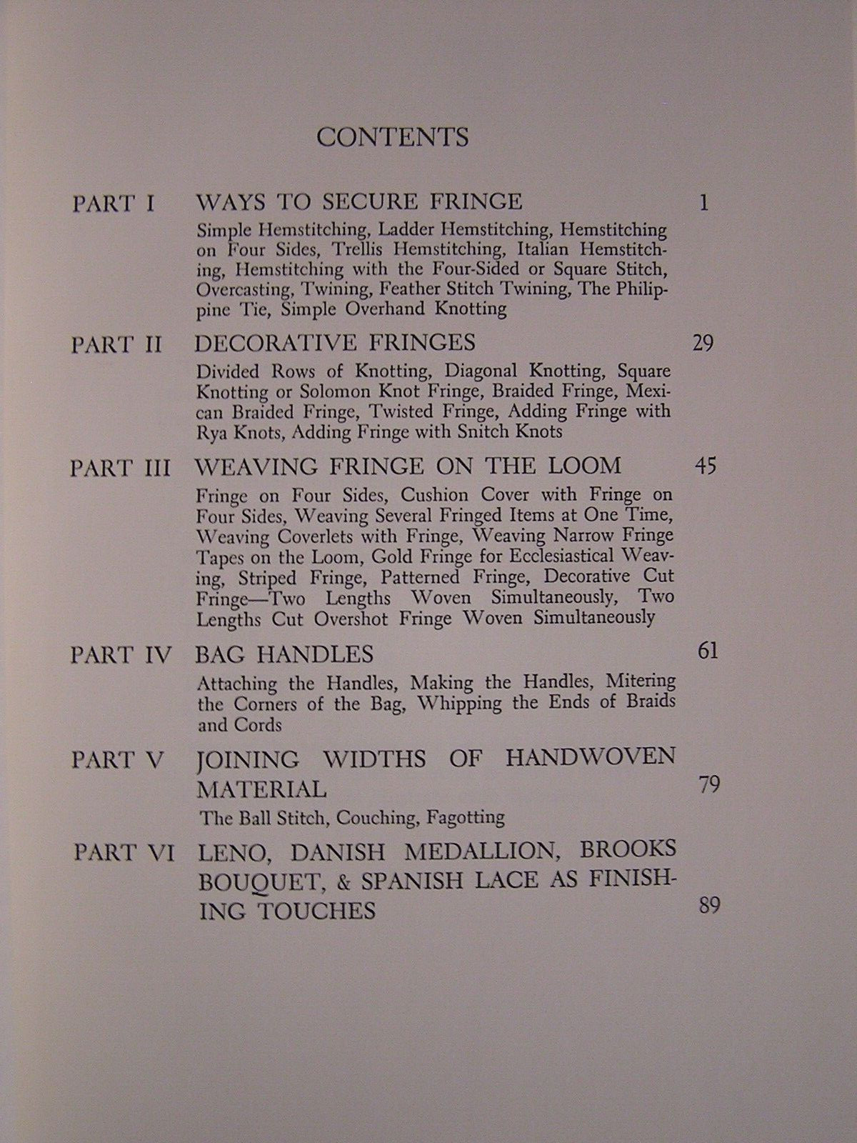 Weaving Handweaving FINISHING TOUCHES FOR THE HANDWEAVER Virginia West signed