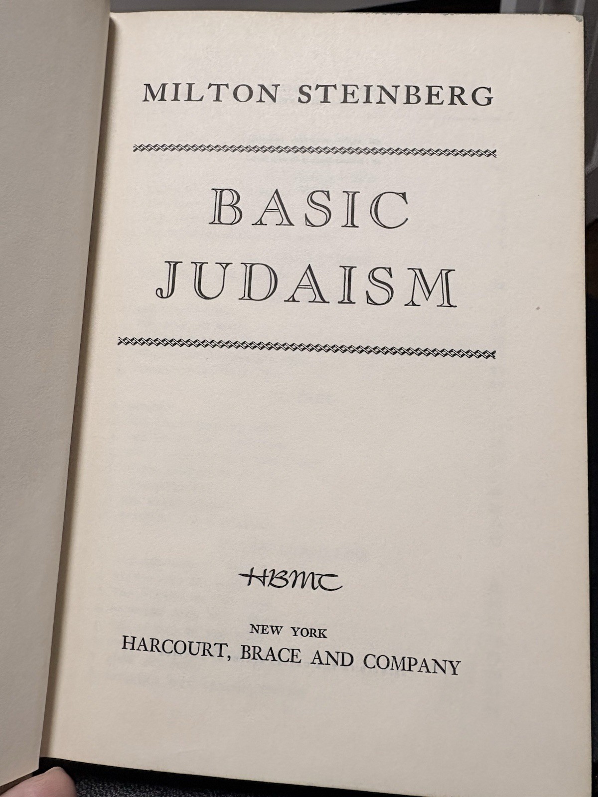 Basic Judaism by Steinberg, Milton 1947 (Hardcover) USA