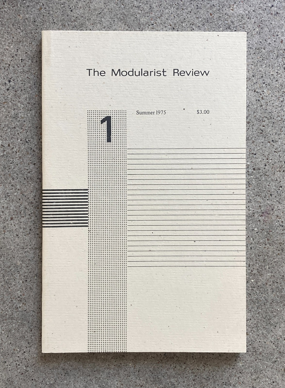 The Modularist Review No. 1 Summer 1975 Wooden Needle Press Cambridge MA
