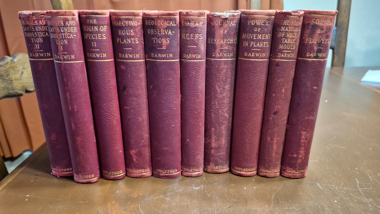 Charles Darwin Antique Book Collection – 10 Volume Appleton Set (1898–1900)