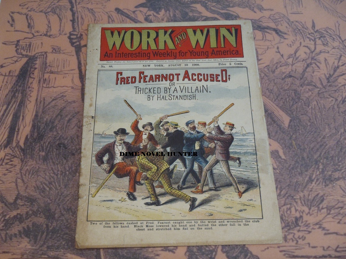WORK AND WIN #88 BRIGHT COLOR COVER FRANK TOUSEY 1900 DIME NOVEL