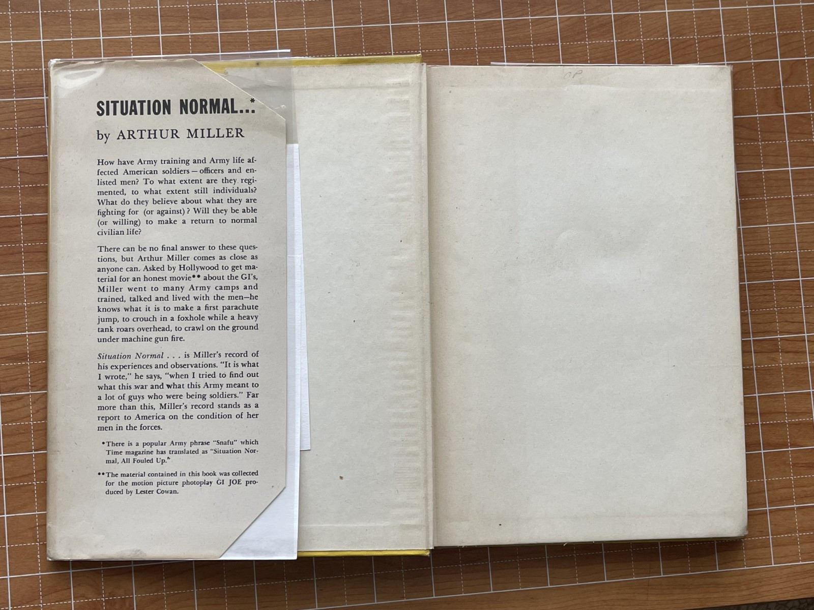 ARTHUR MILLER FIRST EDITION SITUATION NORMAL
