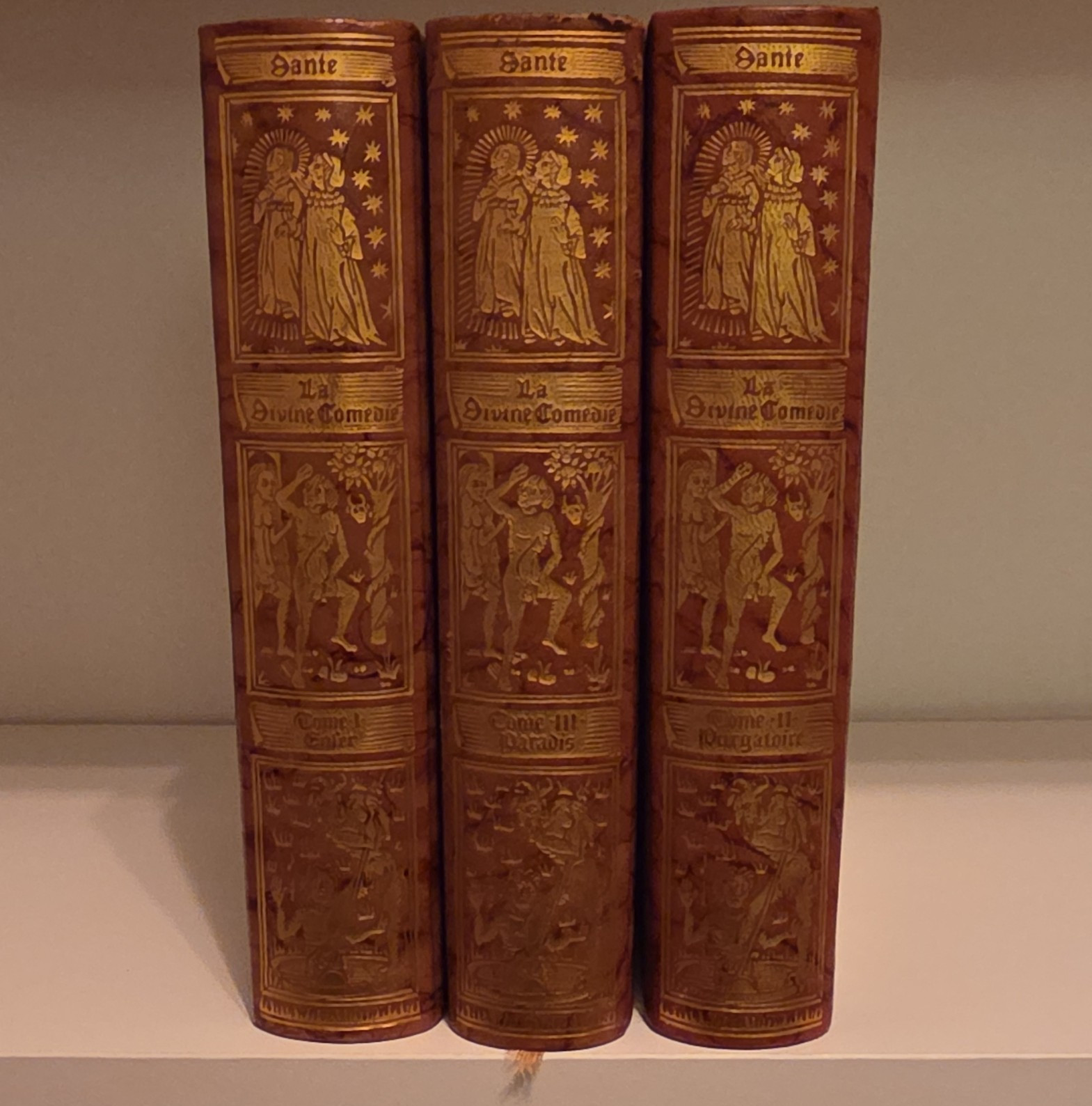 Dante La Divine Comédie 3 Volumes Leather Illustrated French 1971