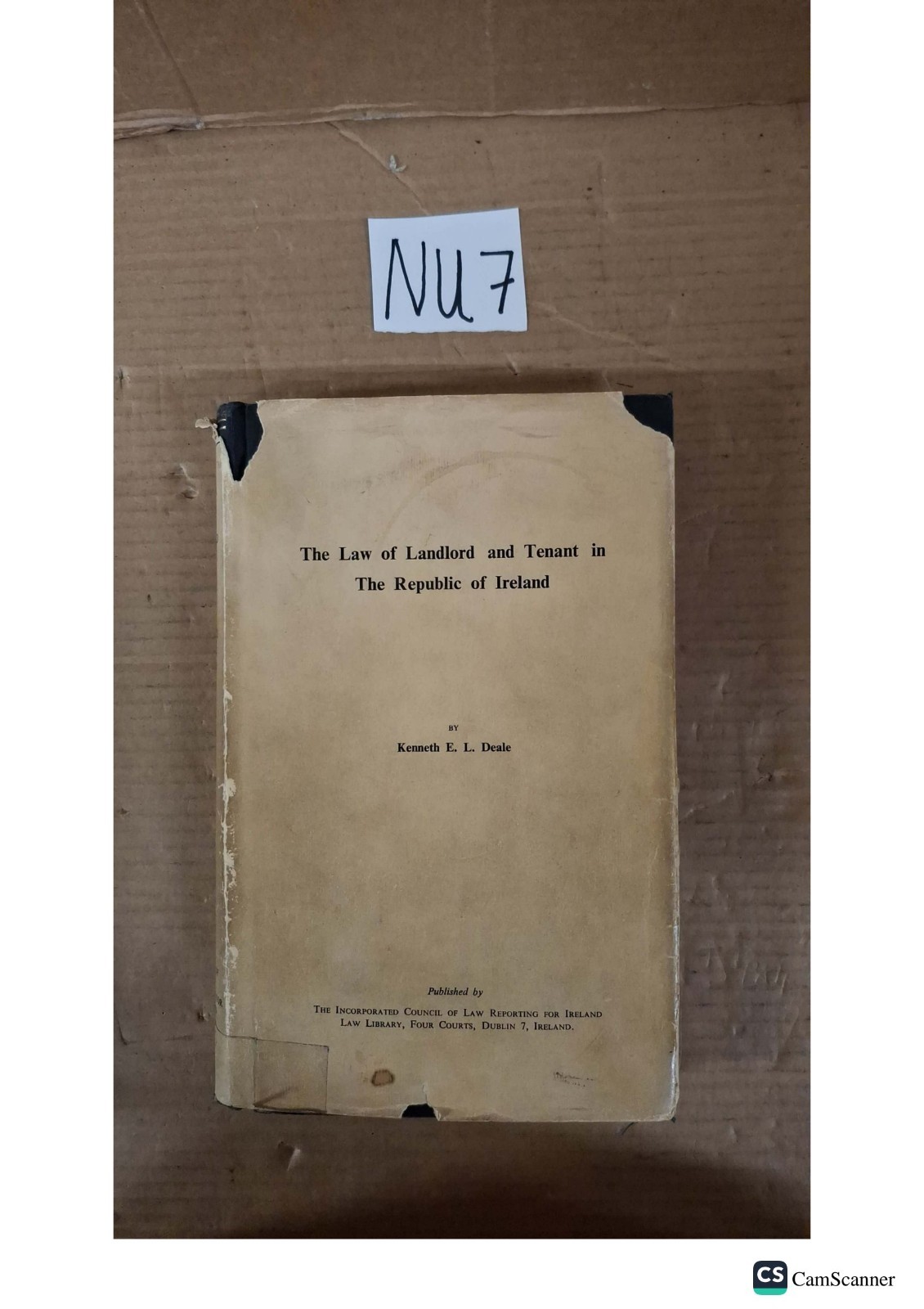The Law Of Landlord And Tenant In The Republic Of Ireland By Kenneth E. L. Deale