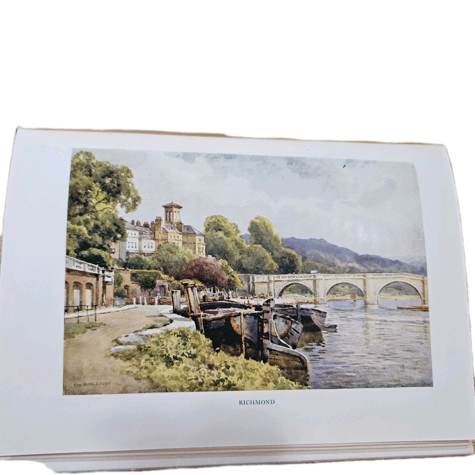 Vintage Beautiful England THE THAMES HC Illustrated E.W. Haslehust Color Plates