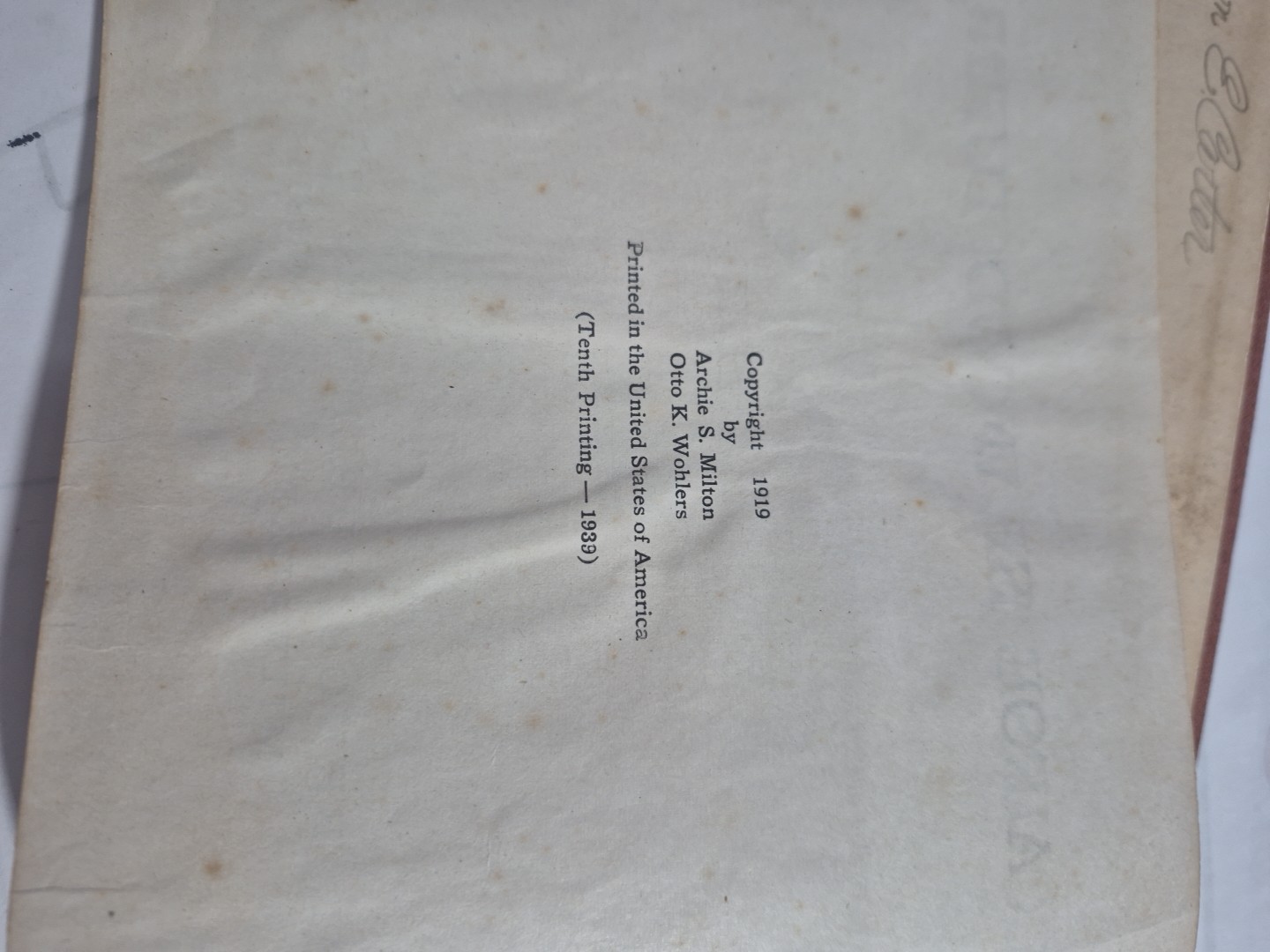 Course In Wood Turning 10th Edition 1939 1919 Archie S. Milton Otto K.Wohlers