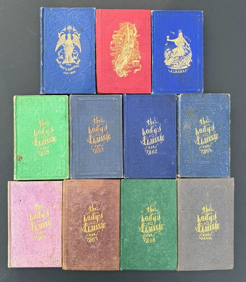 11 vols Ladies Almanac For The Year 1856, … 1858-1862, 1864-1865, 1867-1869