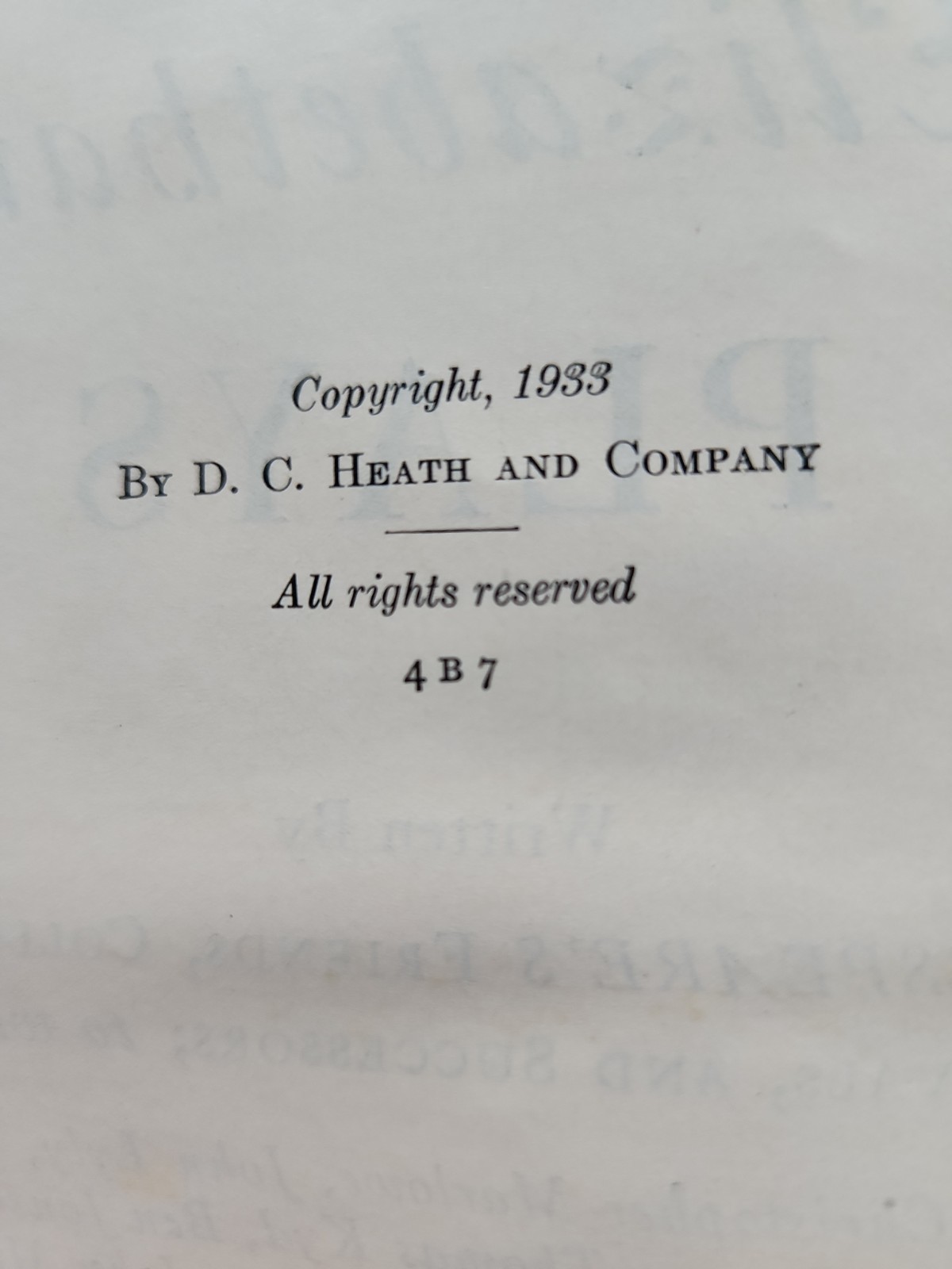 Elizabethan plays,D.C Heath and Co. 1933 Copyright Hazelton Spencer