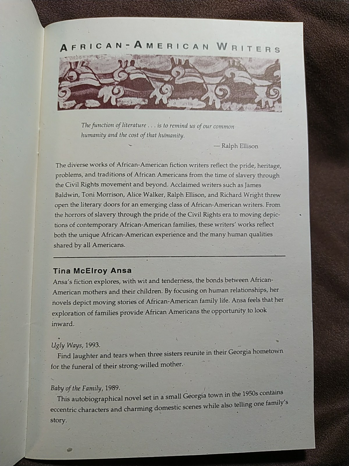 MANY VOICES ANTHOLOGY MULTICULTURAL LITERATURE WRITERS OF COLOR THURBER HOUSE
