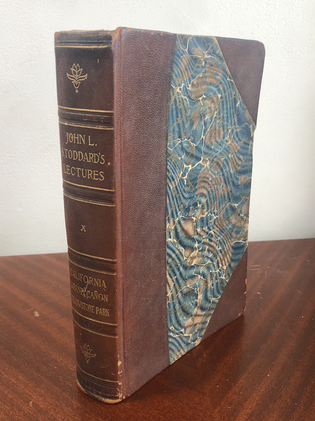 1898 John L Stoddard’s Lectures Vol X 10 Half Leather Binding SoCal Yellowstone