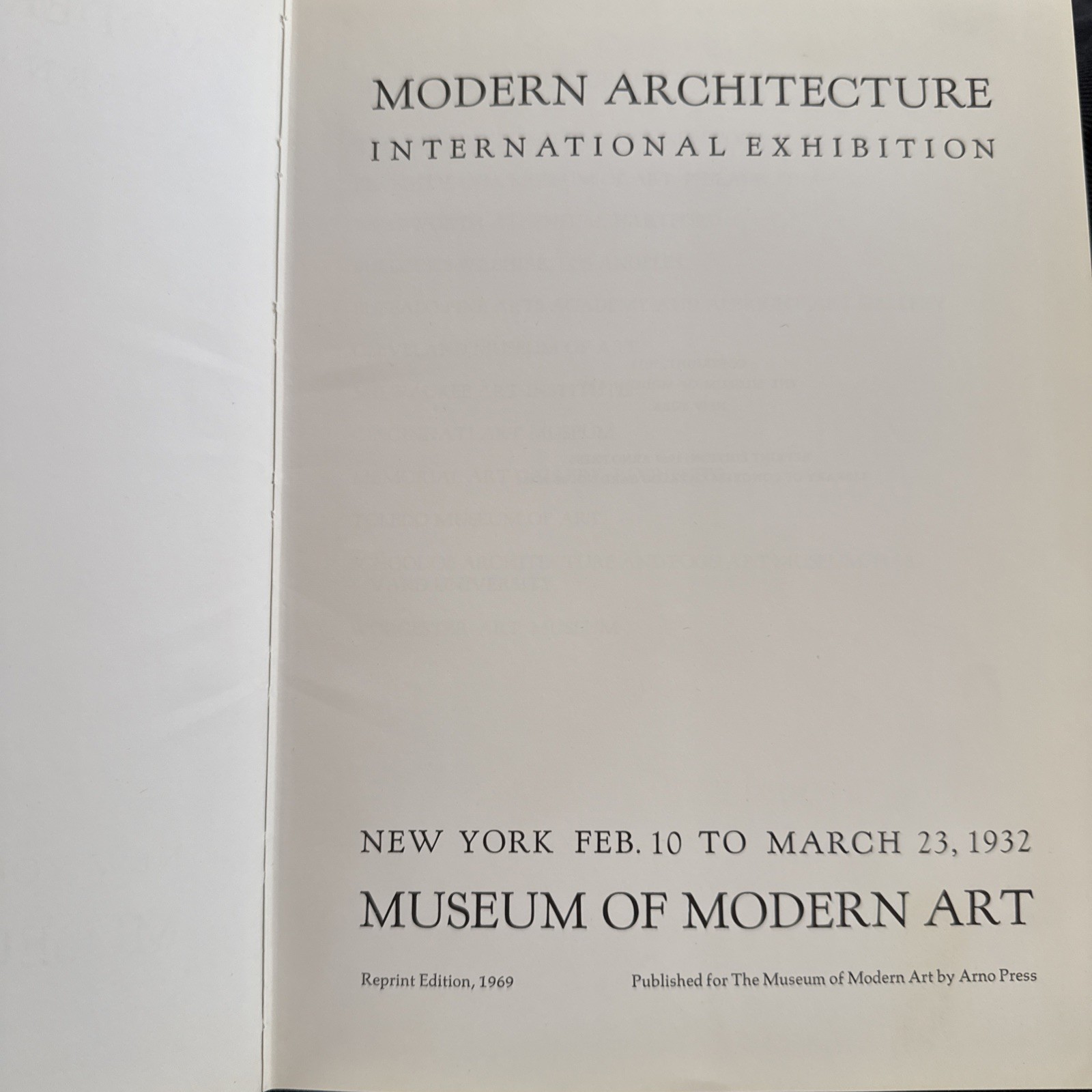 1932 Modern Architecture International Exhibition MoMA 1969 Reprint Ed, Library