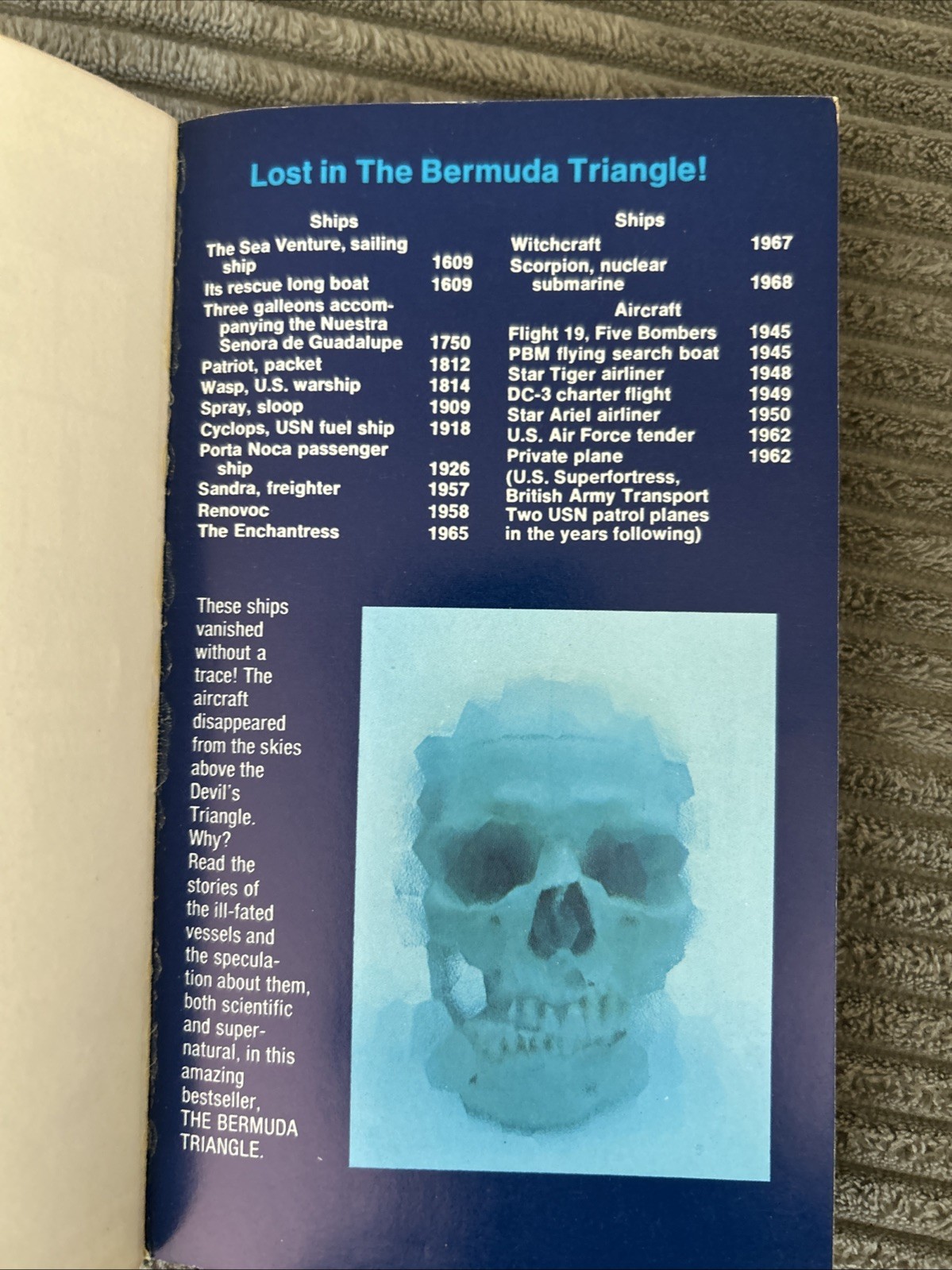 The Bermuda Triangle Adi-Kent Thomas Jeffrey, 1975, Paranormal Book 1st printing