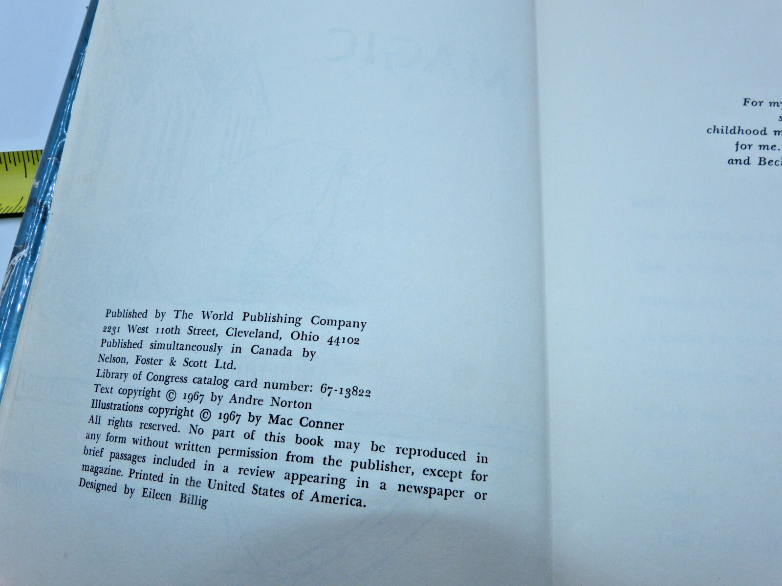 Andre Norton OCTAGON MAGIC First Edition in jacket 1968 Ex Library