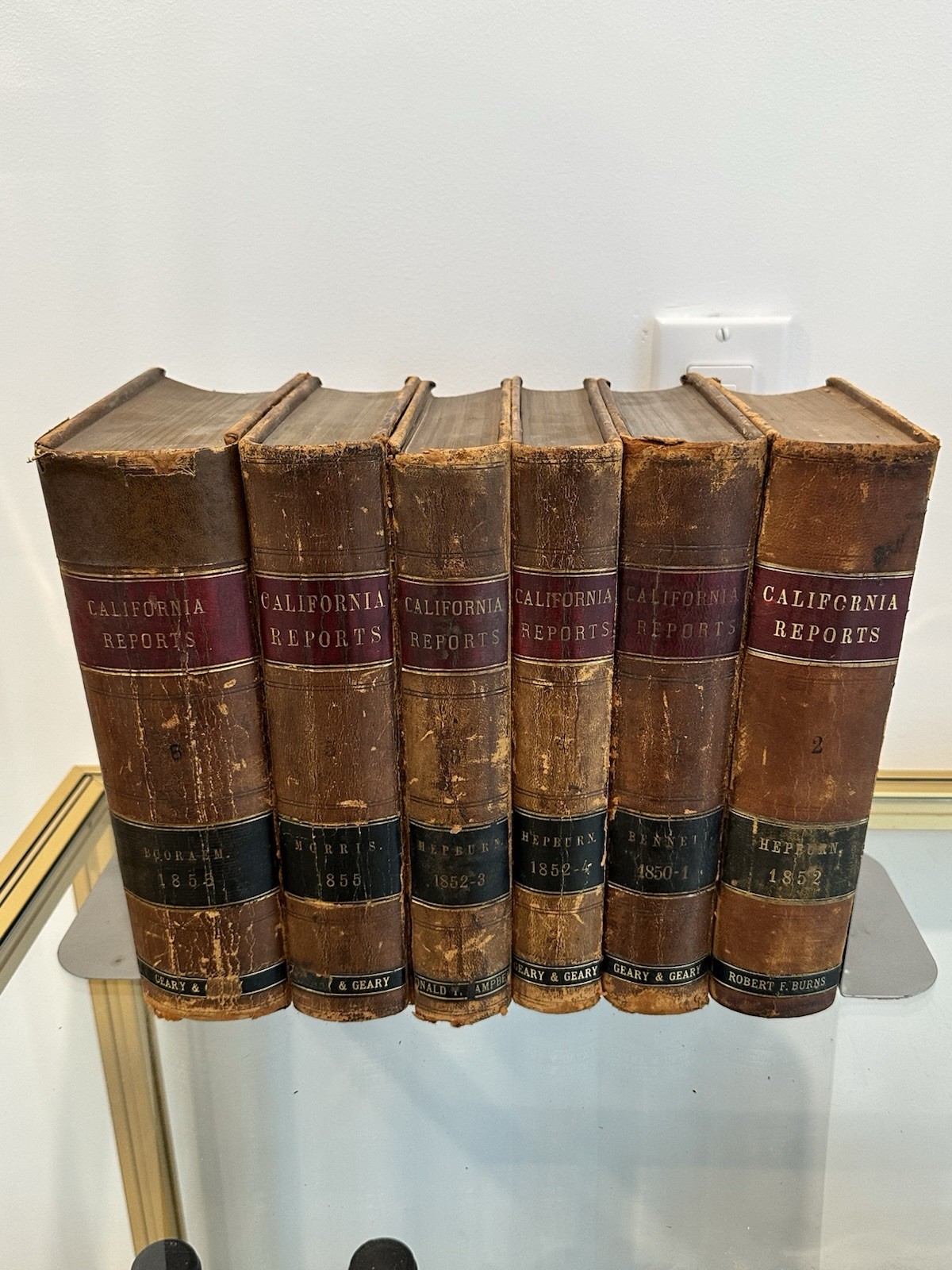 Antique 1850’s California State Supreme Court Law Case Review Books. Decor