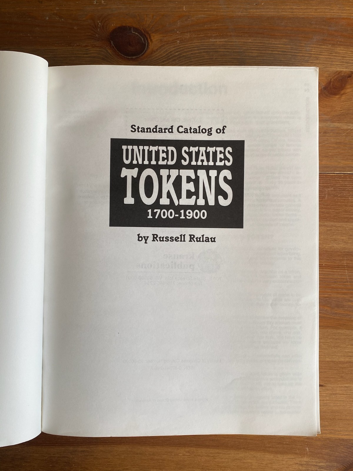 Numismatics & US Trade Tokens ~ Standard Catalog US Tokens 1700-1900