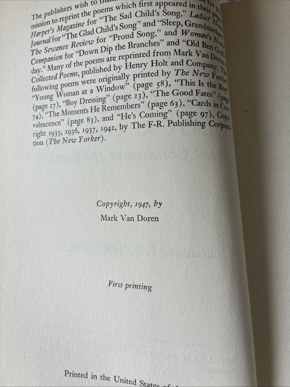 The Careless Clock (1947) Mark Van Doren Signed 2x Waldo Peirce Illustrator