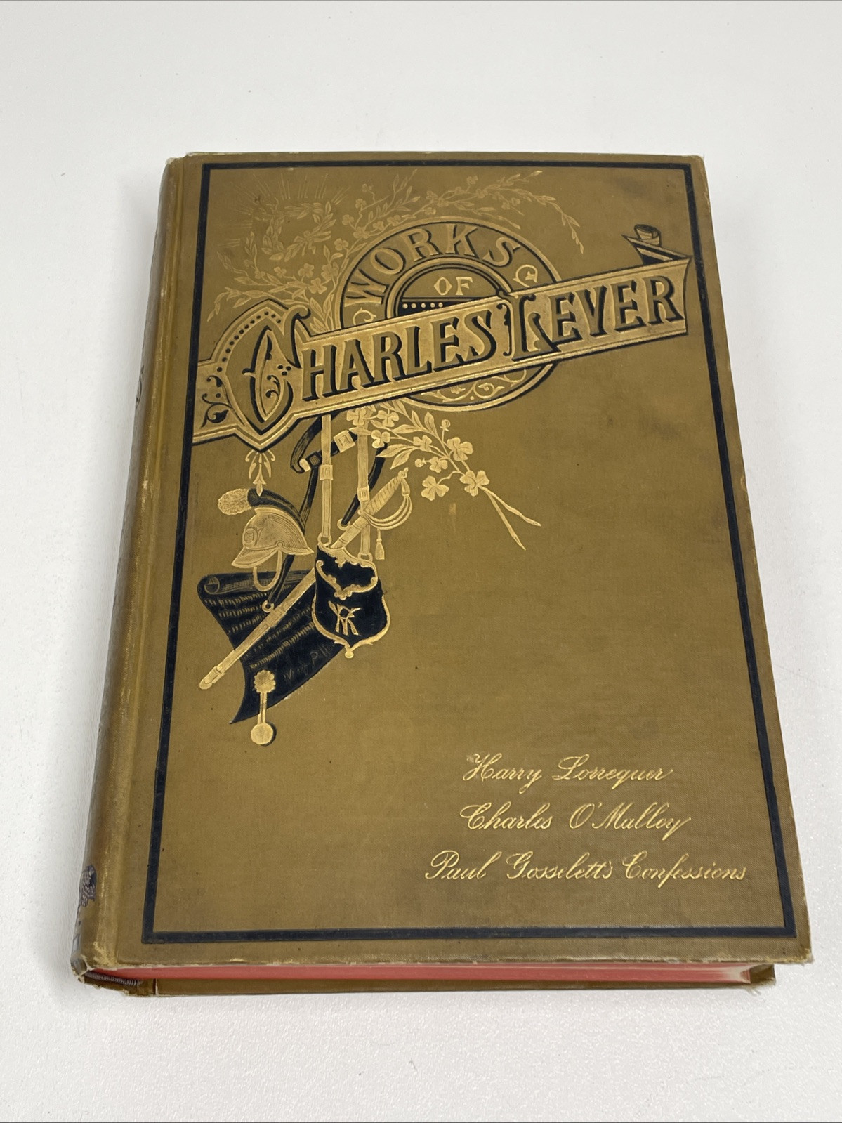 Works of Charles Lever Book Harry Lorrequer Cloth Lithographs 1882 Antique
