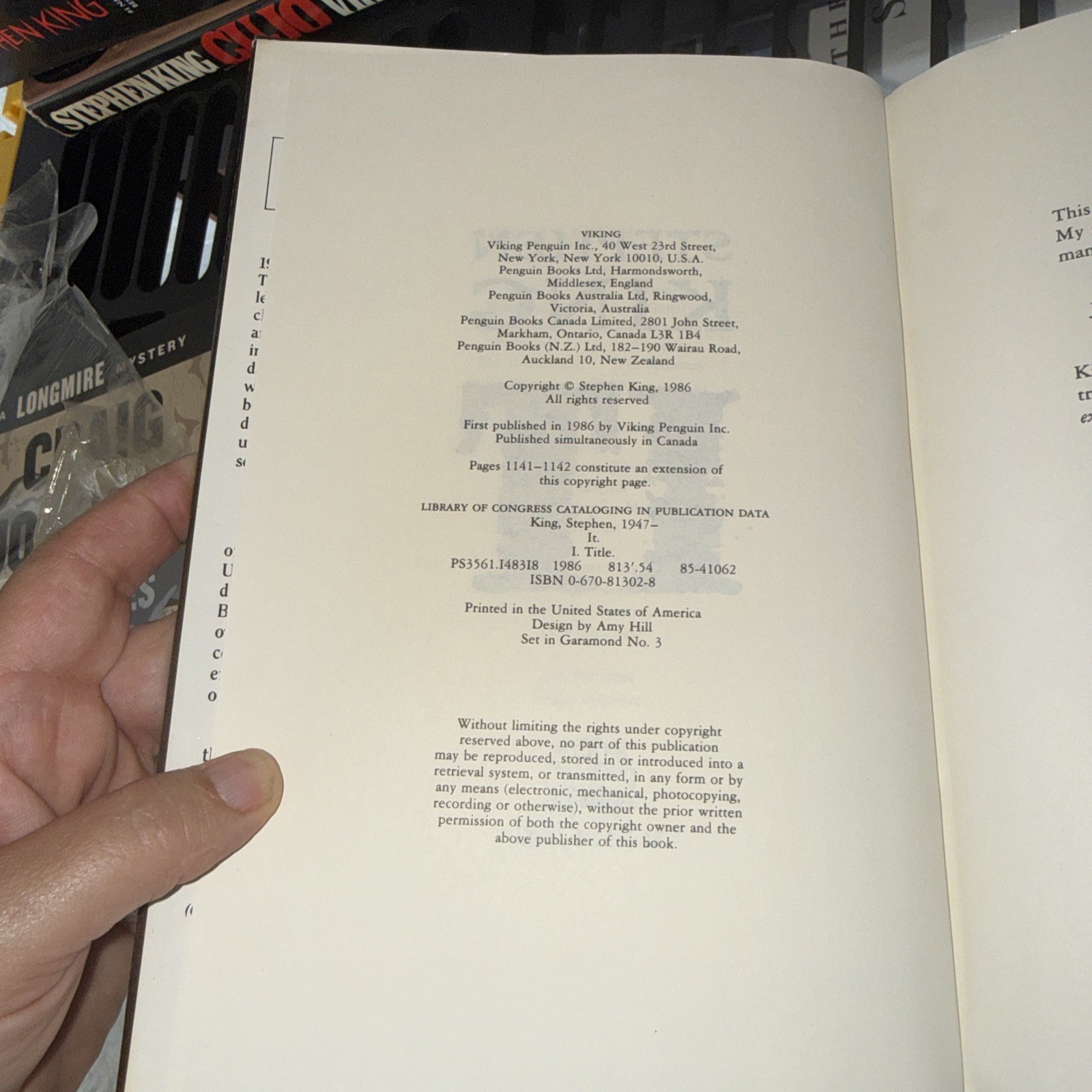 Stephen King IT 1986 First Edition First Printing Viking HC DJ Horror Hardcover