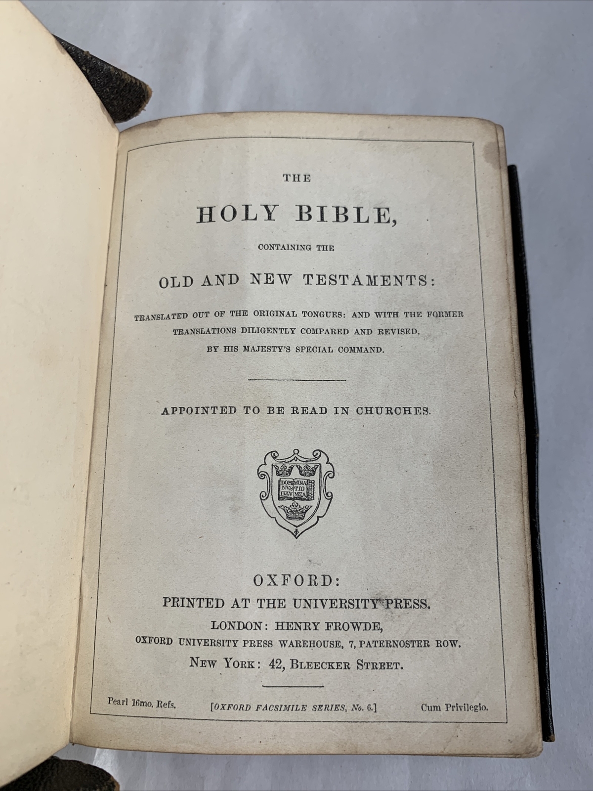 Holy Bible Leather Henry Frowde Oxford w/ Handwritten Inscription 1891 #6A