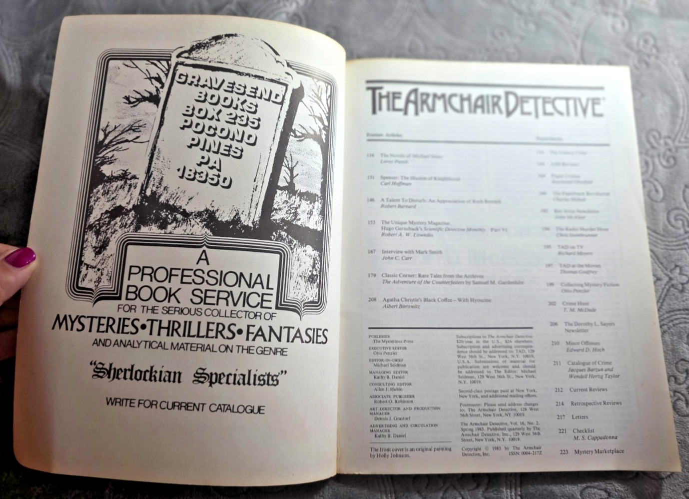 The Armchair Detective LOT of 4 Mystery Magazines Vol 16-17 1983-1984 Mysterious