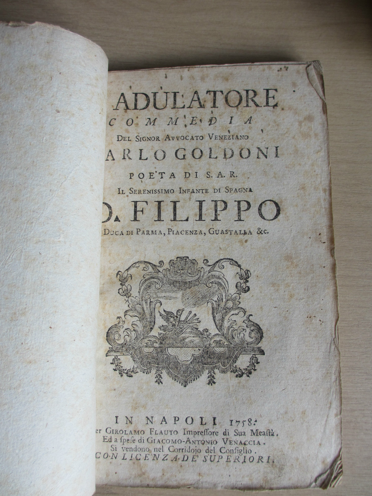 Carlo Goldoni. Four Plays, Adulatore, Il Festino, Rinaldo, Il Vero Amico 1754-87