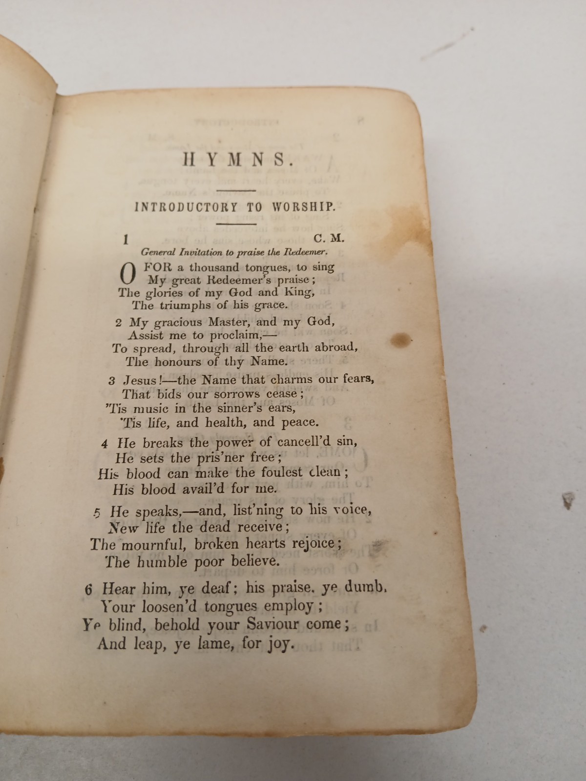 1849 Methodist Hymns Hymn Book Methodist Episcopal Church Leather AS IS