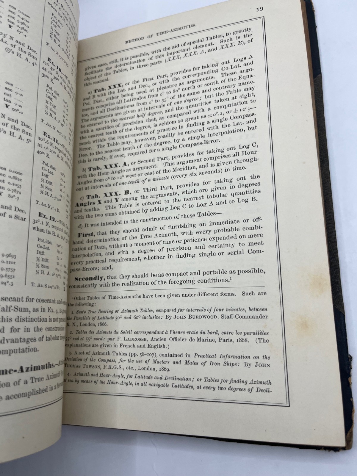 1875 U.S Navy NAVIGATION Finding Error of the MARINE COMPASS on Ship ~ antique