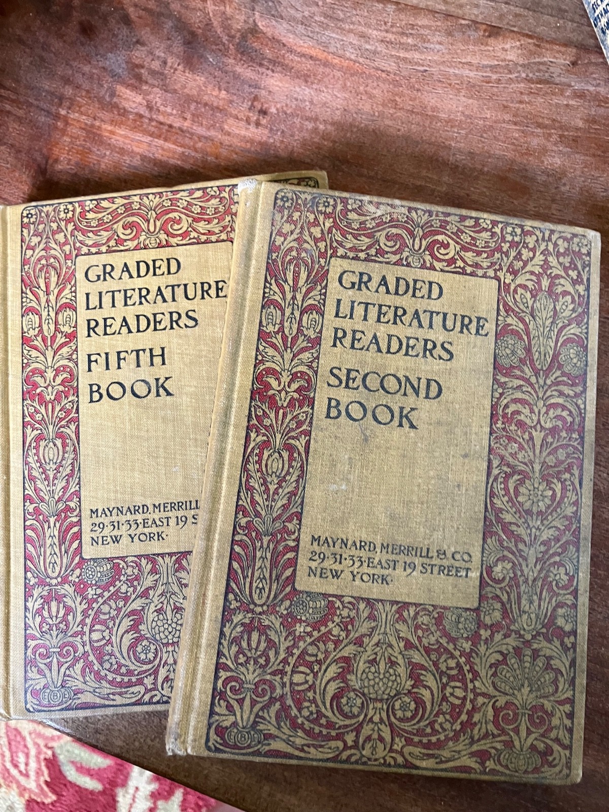 1900 VINTAGE COLLECTORS ITEM „GRADED LITERATURE READERS“ Second and Fifth books