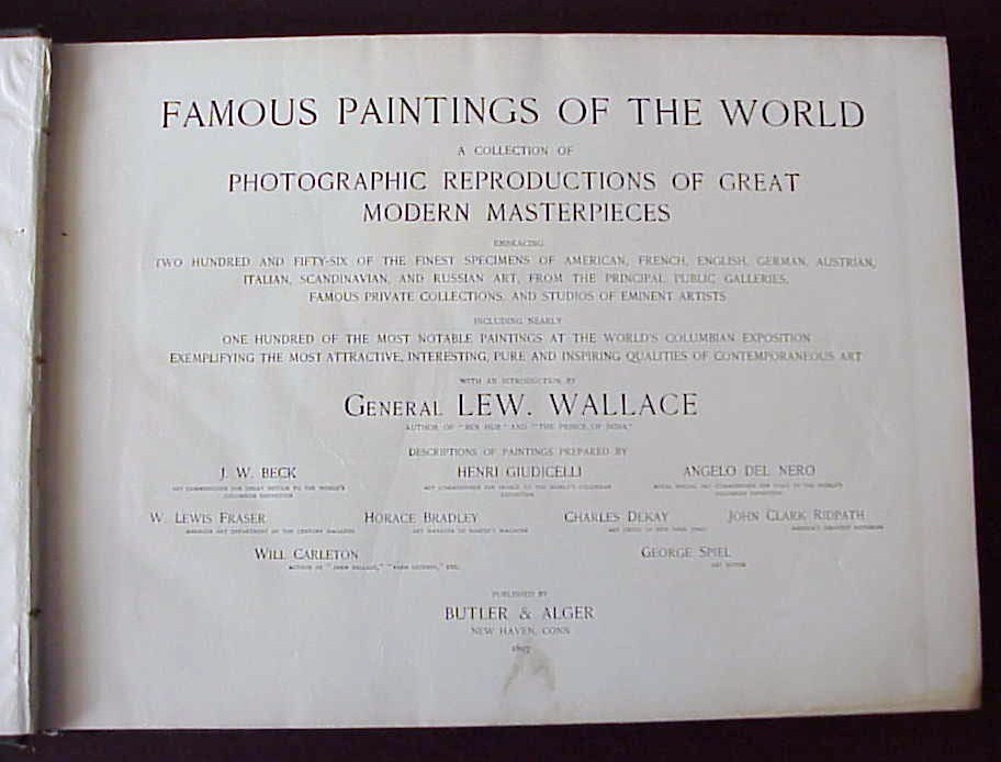 ANTIQUE BOOK 1897 FAMOUS PAINTINGS OF THE WORLD, 256 FAMOUS PHOTO REPRODUCTIONS
