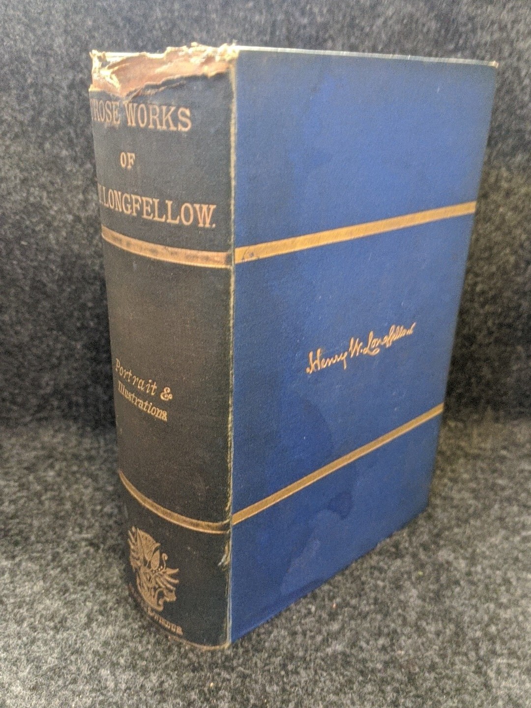The Prose Works of Henry W Longfellow 1875 Chatto Windus Illustrated book Rare