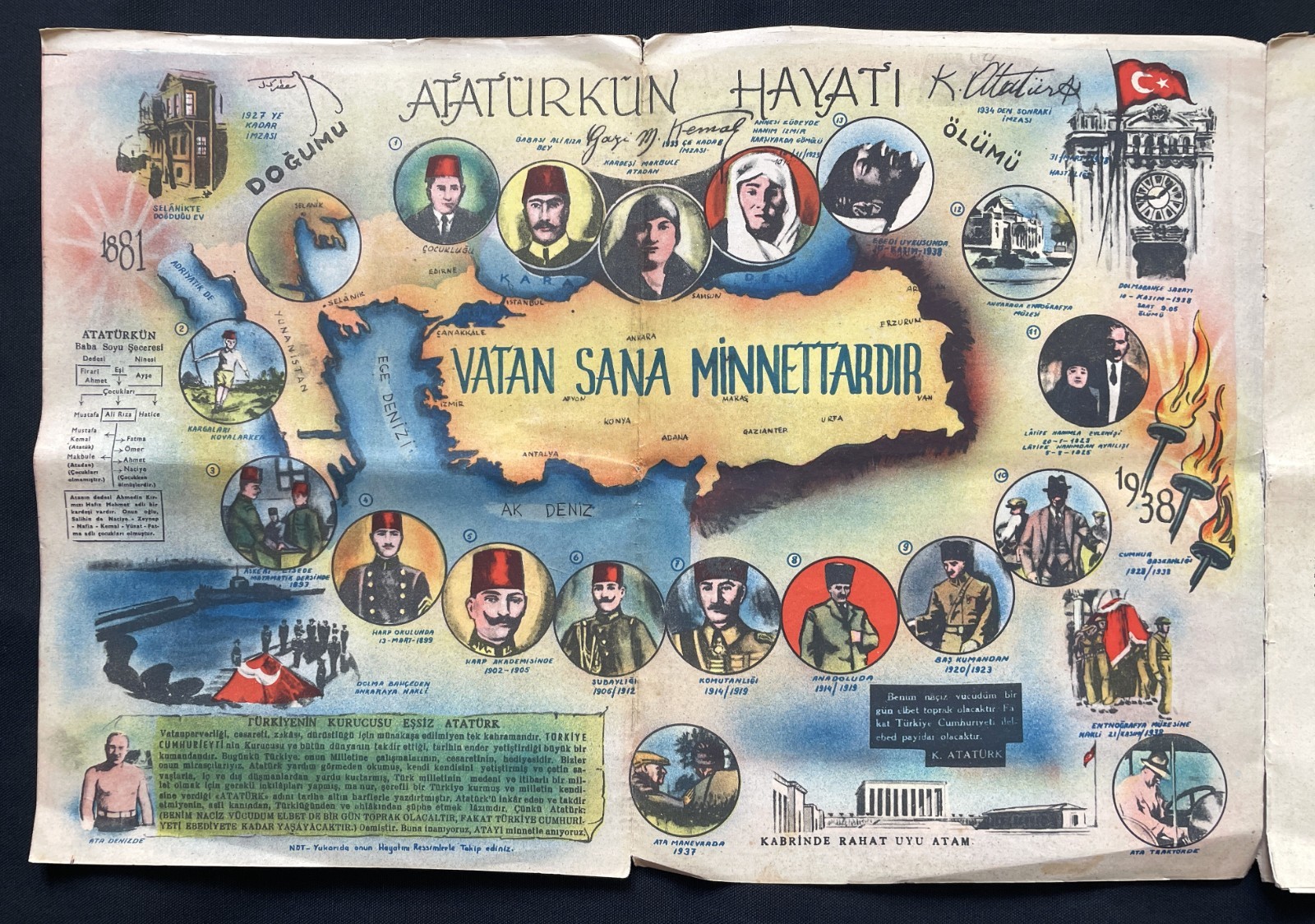 c 1954 Ataturk: Hayati, Savaslari, Olumu, Inkilaplari – Turkish – Illustrated VG