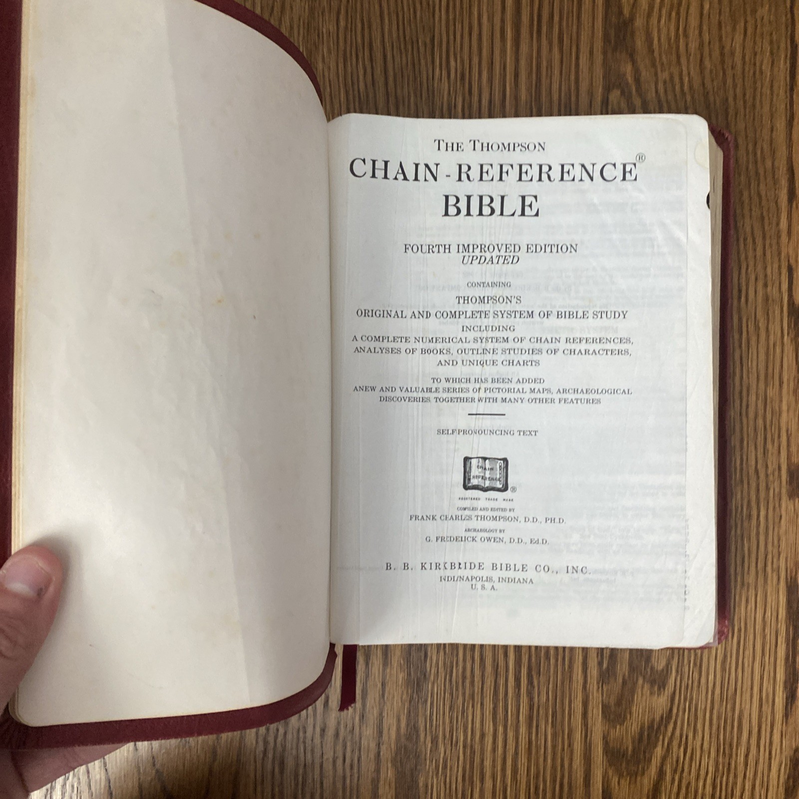 Thompson Chain Reference Bible KJV 1982 Kirkbride 69th Print Genuine Leather VTG