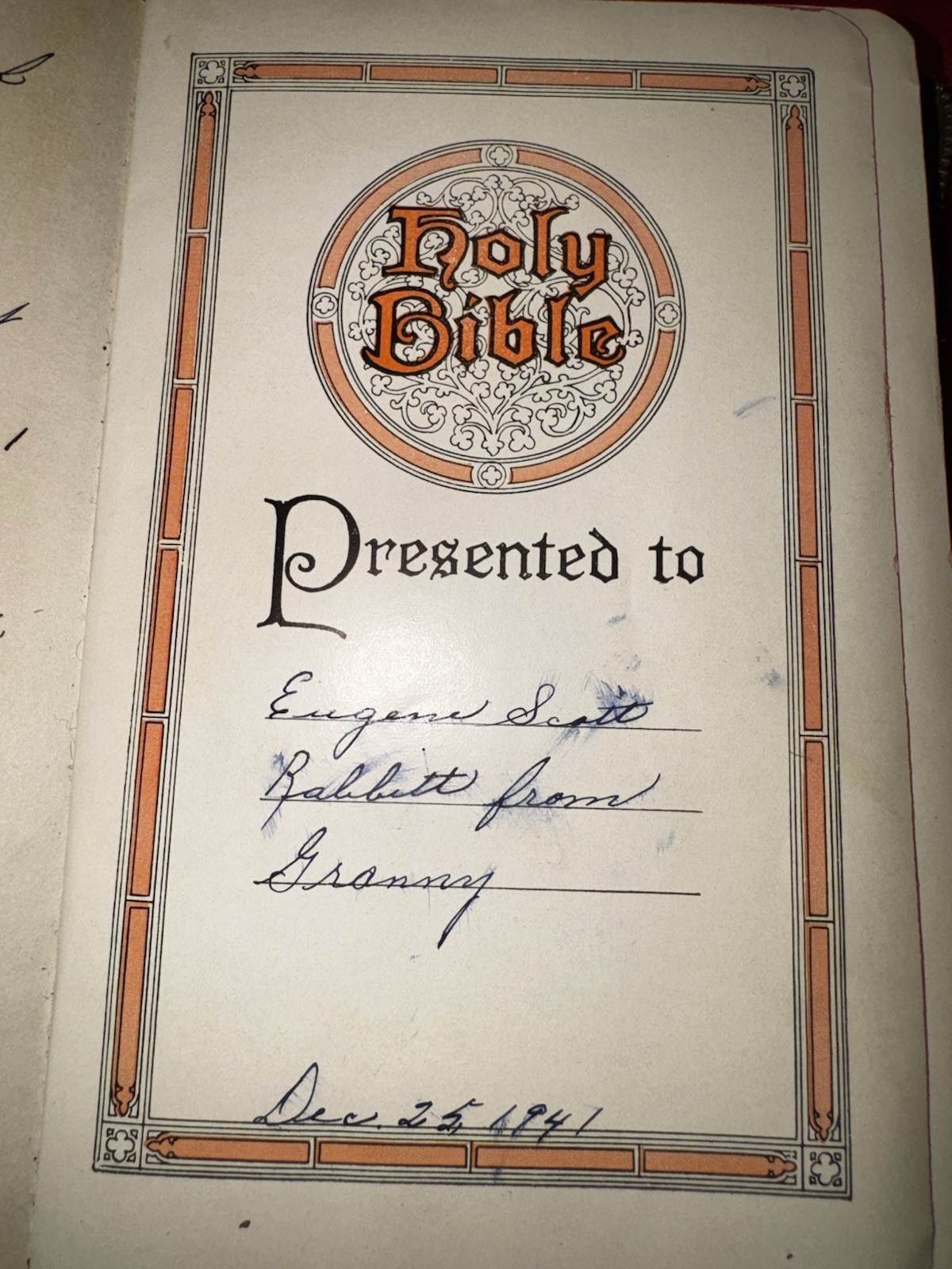 1950s Holy Bible KJV Self Pronouncing Edition World Pub. Zippered Black leather