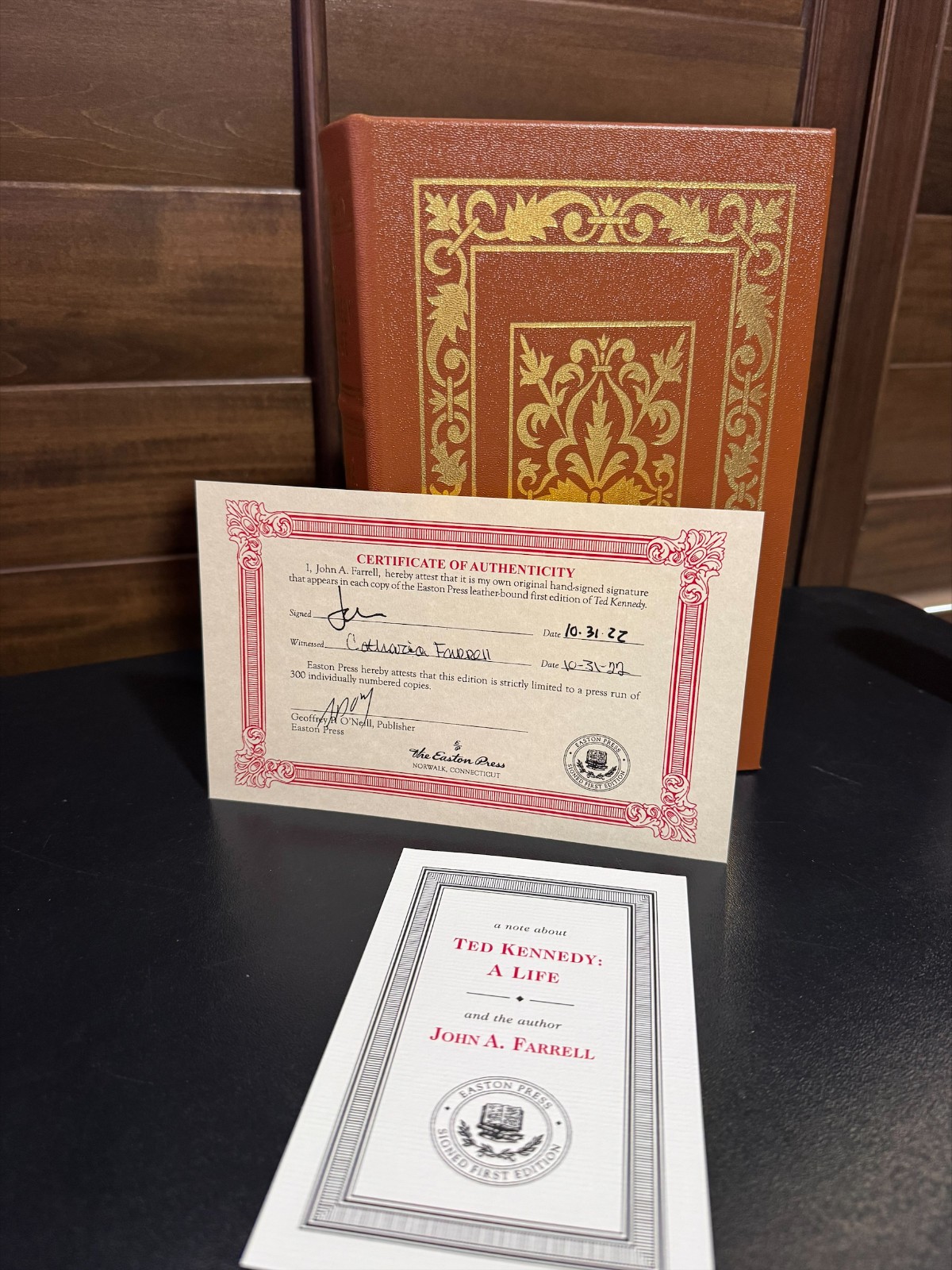 Signed FIRST EDITION Easton Press Ted Kennedy A Life Leather COA #102/300