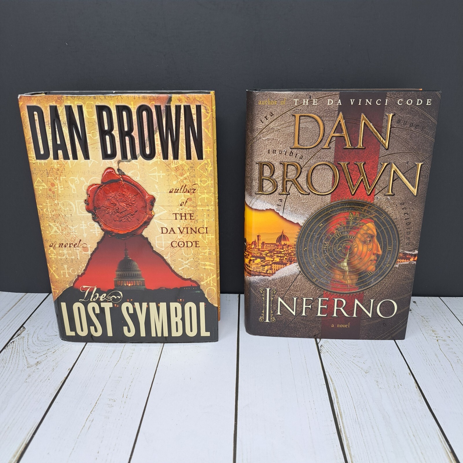 (2) Dan Brown First Edition Books Inferno & Lost Symbol Hardcover w/ Dust Cover