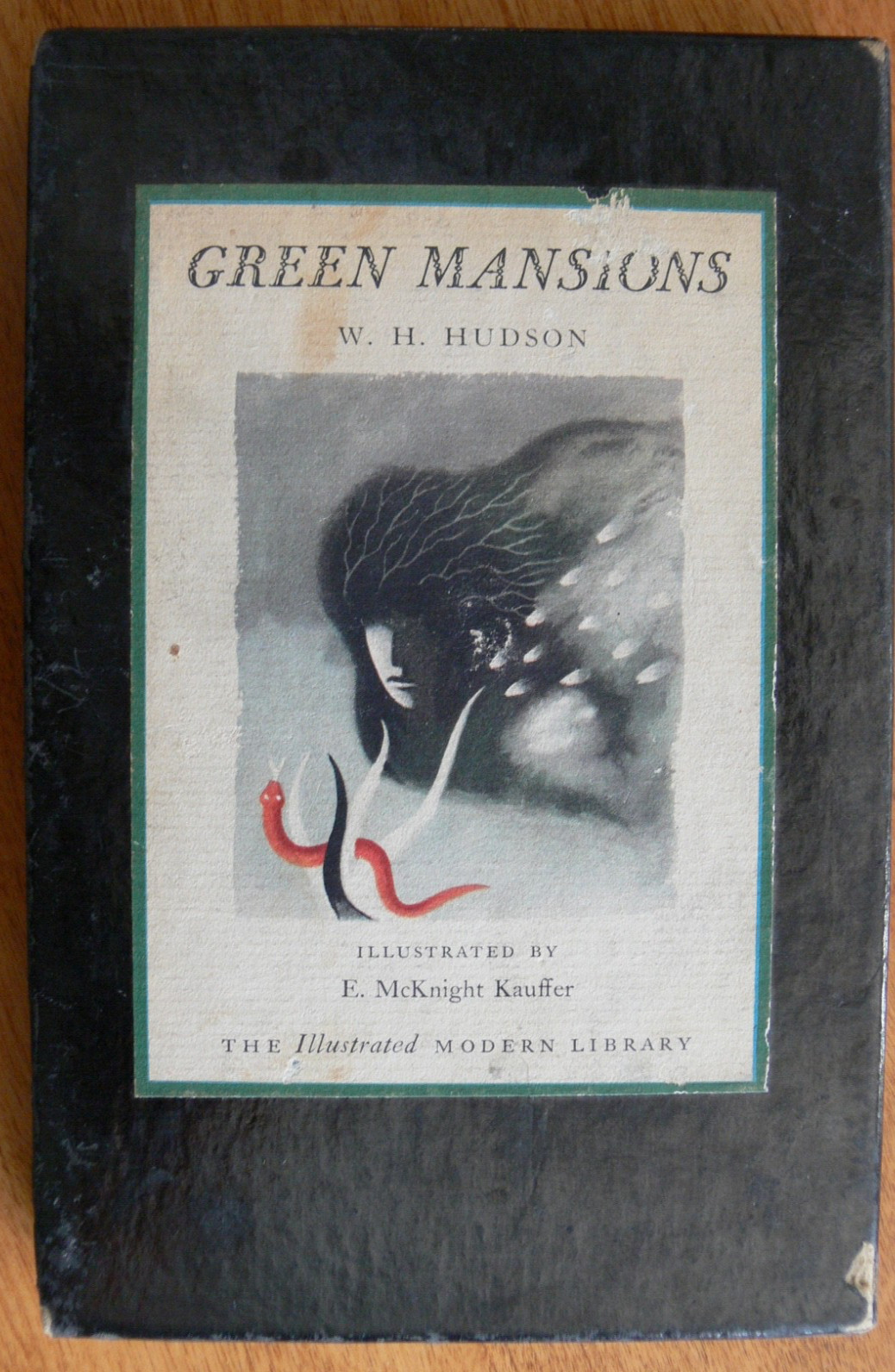 Vintage Illustrated Modern Library Book ~ GREEN MANSIONS by W. H. Hudson w/box