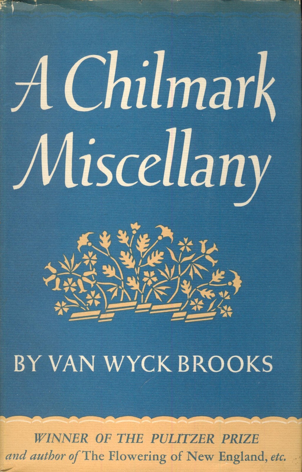SIGNED Van Wyck Brooks Walter Pach Chilmark Miscellany 1948 HC 1st ed Good cond