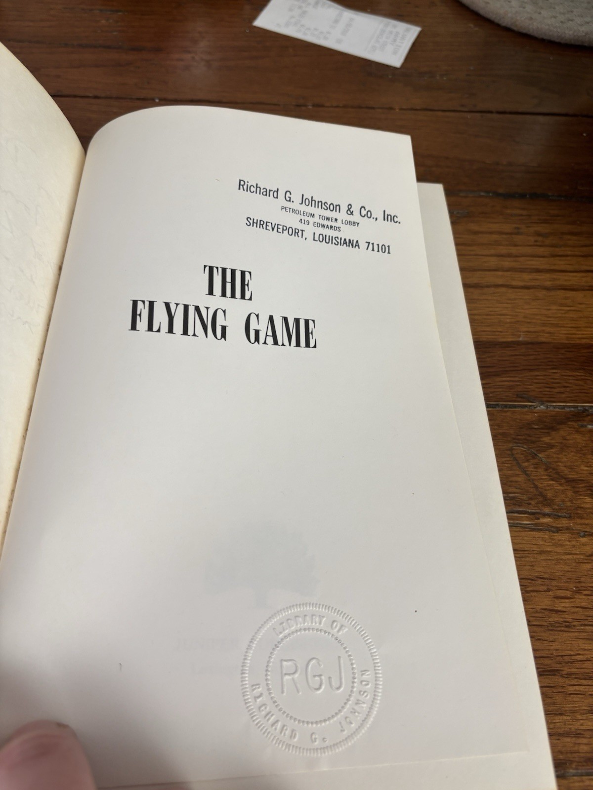 RARE SIGNED! The Flying Game by William Carigan. 1st. 1974. VG/VG