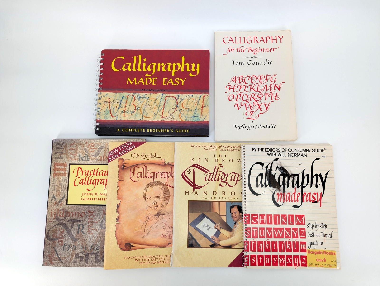 Lot of 6 Vintage Handwriting & Calligraphy Calligraphic Lettering books
