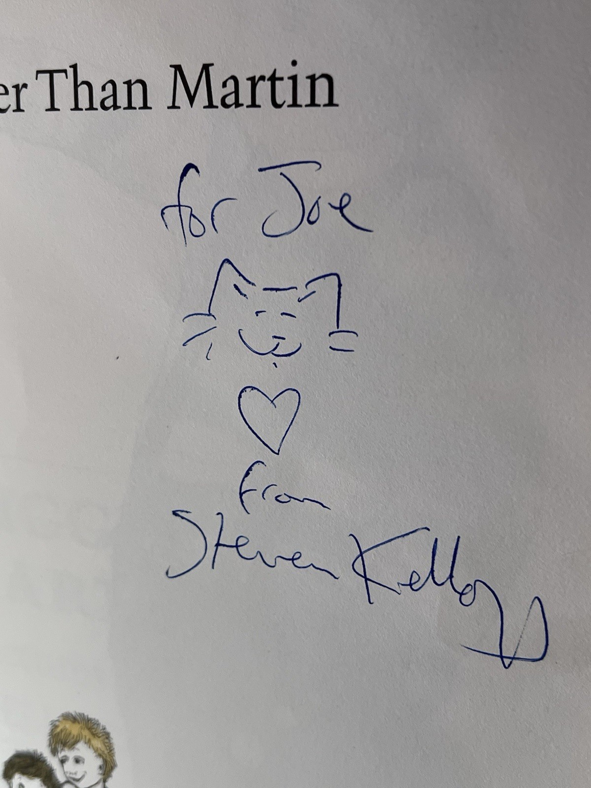 Steven Kellogg Signed W Doodle Autographed Sketch Much Bigger Than Martin
