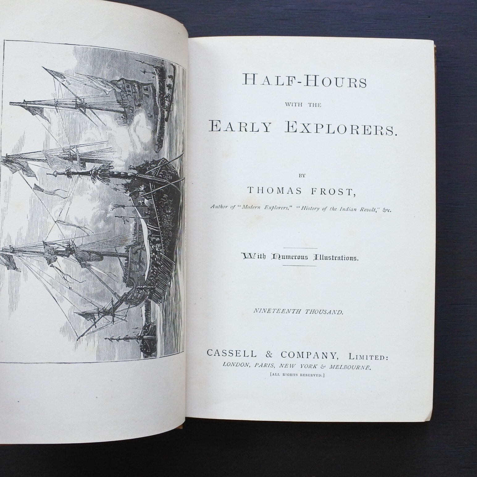 Antique 1900 Half Hours with the Early Explorers by Thomas Frost