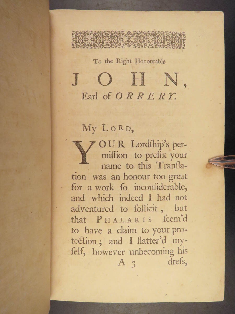 1749 Epistles of Phalaris 1ed GREEK Letters Demosthenes Pythagoras Hippocrates
